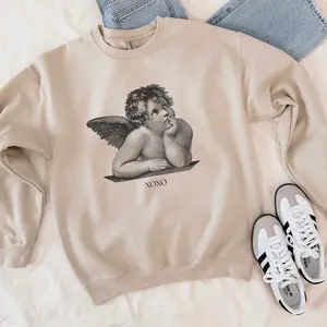 Light Academia Clothing, Valentines Day Sweatshirt, Cherub Angel Shirt, XOXO Sweatshirt