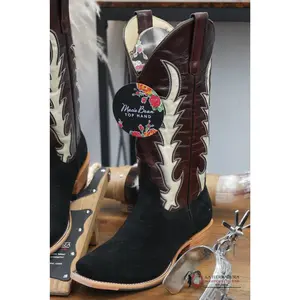 MACIE BEAN BLACK SUEDE 13” WHISKEY VAQUERO NARROW TOE -M9523