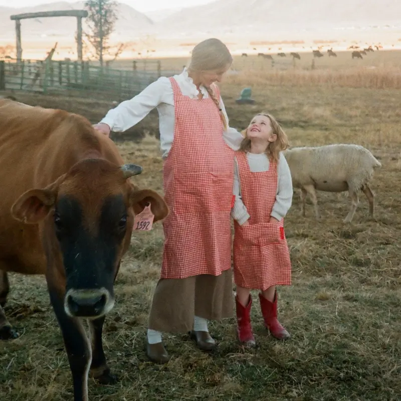 Adult Jour Apron - Lightweight Cotton Apron with Front Pocket, Ideal for Everyday Use