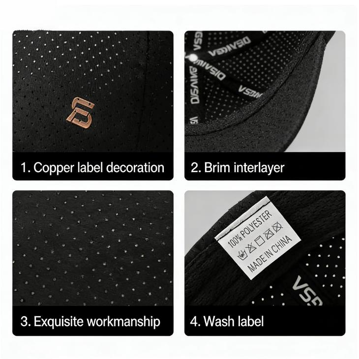 2-Pack Men's Sunscreen Baseball Hat Mesh Breathable Quick Drying Sports Hat UV Resistant Suitable for Outdoor Sports in Summer