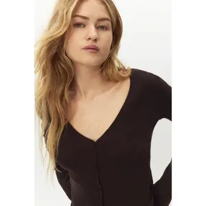 H&M Rib-knit linen-blend cardigan