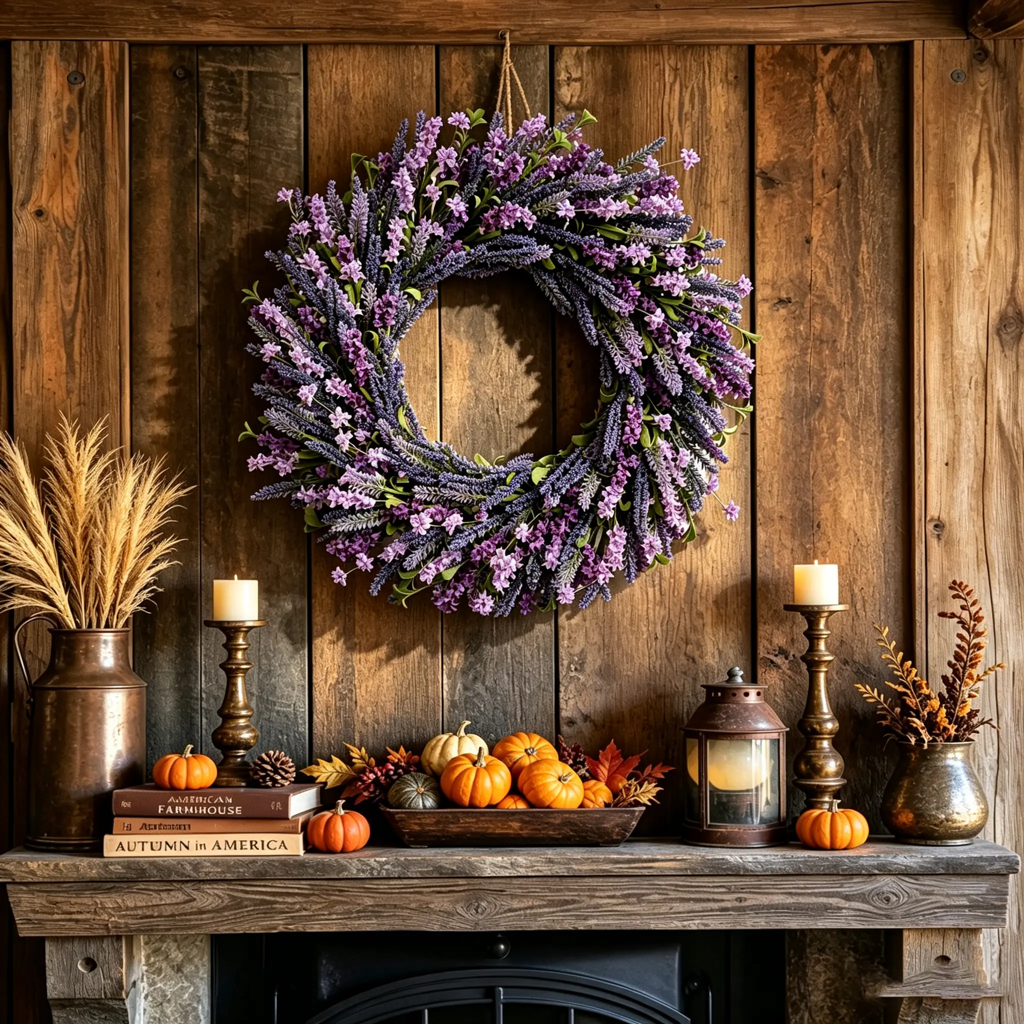 BIBELOT Artificial Floral Wreath - Vintage Farmhouse Decor with Autumn Foliage, Berry Clusters, Indoor Outdoor Decorative, Festive Decoration for Daily Use, Front Door, Garage, Wall Mount