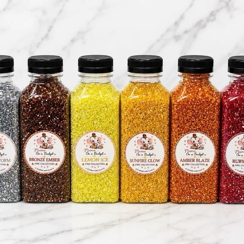 3mm Pointed Back Resin Rhinestones, Fire Collection - Amber, Gold, Red, Silver Sparkle Mixes