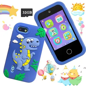 Kids Intelligent Toy Phone, 2.8 Inch HD Touchscreen Dual Camera 32G Memory, 12 Languages Multi Educational Games, 600mAh Long Battery, Cartoon Case Gift for Kids 2026