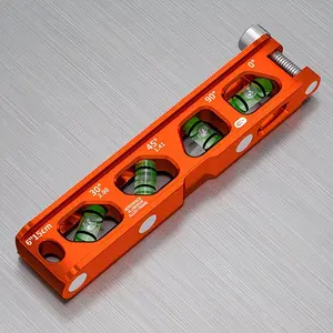 Magnetic Pipe Leveler, Thunderbolt Leveling Tool, Includes 4 Liquid Levels, V-Groove & Magnetic Rail, High Visibility (6 Inches)