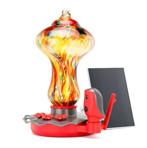 TT Nature Smart Hummingbird Feeder Pro 2 with Camera Art Glass Feeder for Wildlife Observation and Photography