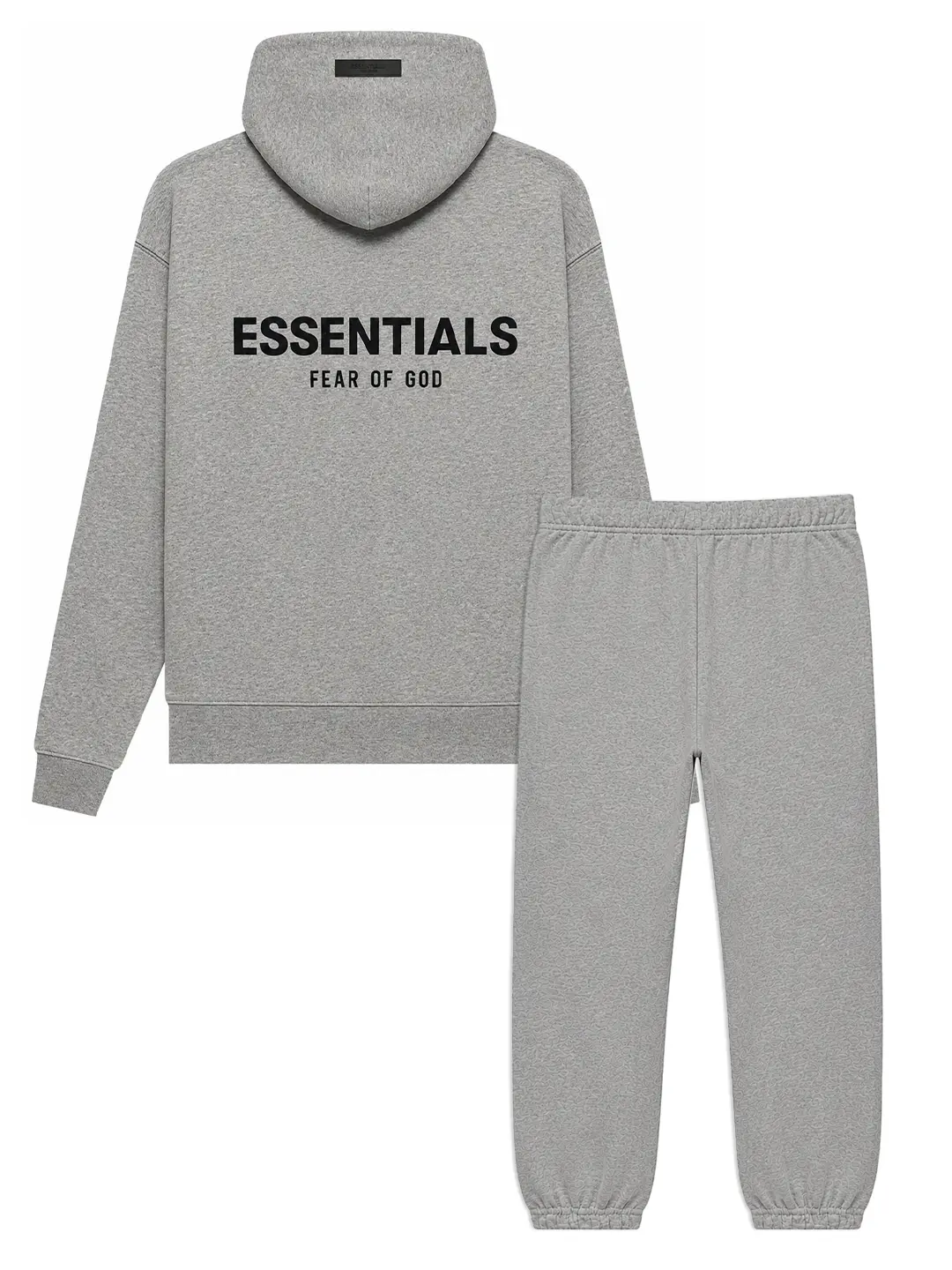 (One Set) Fear Of God Essential Dark Oatmeal Hoodie and Pants Set Men Or Women Everyday wear (One Set) Fear Of God Essential Dark Oatmeal Hoodie and Pants Set Men Or Women Everyday wear