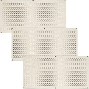 Wall Control Pegboard Value Pack - (3) Pack of Wall Control 16-Inch Tall X 32-Inch Wide Horizontal Metal Wallboards for Home & Garage Tool Storage Organization (Beige Pegboard)