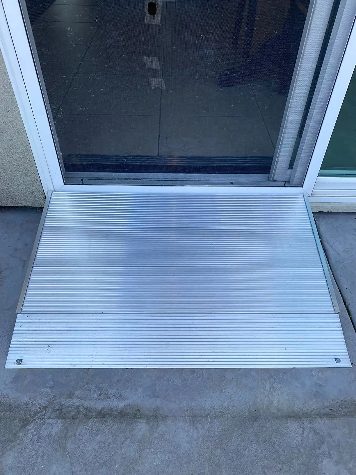 EZ-ACCESS TRANSITIONS 36 Inch Portable Self Supporting Aluminum Angled Entry Threshold Ramp Ideal