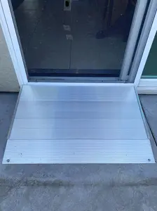 EZ-ACCESS TRANSITIONS 36 Inch Portable Self Supporting Aluminum Angled Entry Threshold Ramp Ideal