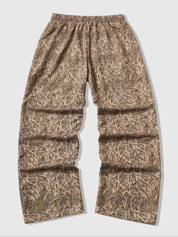 Men's Camo Tree Print Pants, Street Fashion Casual Loose Trousers for Daily Wear, Men's Bottoms for Summer