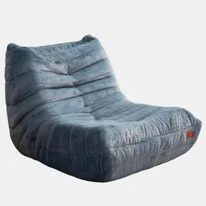 Cansunna Bean Bag Chair Sofa Sack Big Beanbag Chair Lounger Memory Foam Chair for Home, Apartment or Gaming Venue (BLUEGREYPLUSH)