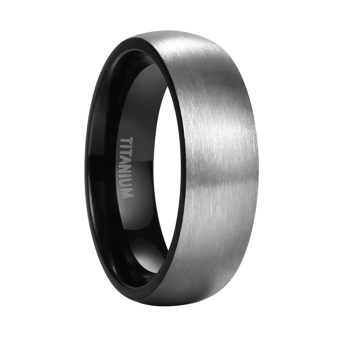 OIDEA 8mm Titanium Wedding Band for Couples, 2-Tone Domed Brushed Comfort Fit Fashion Engagement Ring, Anniversary Gift, Fashion Engagement Rings, Metal Rings