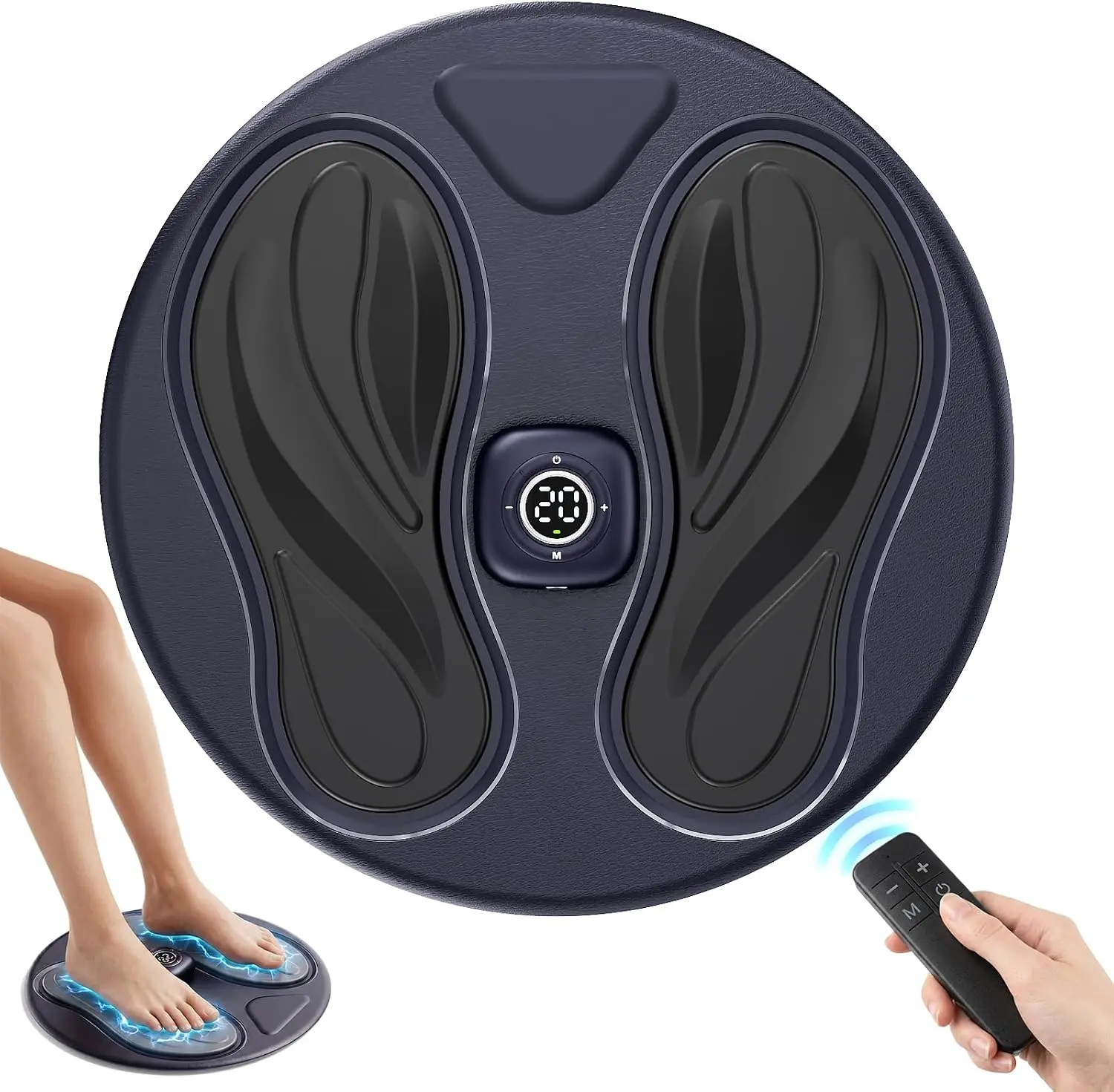 EMS Foot Massager Mat - Portable Leg Circulation & Blood Flow Booster, EMS Massage Device for Pain Relief, Revitalization & Pain Management, Leg Massage Devices, Portable Mini Massage Device, Pain Management Solutions, Portable Mini Massage Devices