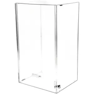 Plymor Clear Acrylic Locking Display Case with Sliding Back, No Shelf, 20.75" H x 12.25" W x 10" D