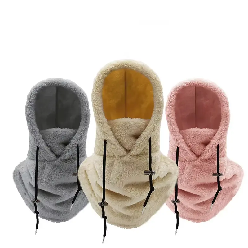 Warm plush hatsoutdoor cycling cap, windproof ski hat, High quality fleece balaclava for men and women, face masks Workout Hat Running Cap