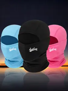 Unisex Windproof Dustproof Full Headscarf, Letter Printed Balaclava Hat, Outdoor Activities, Cycling Hiking Parties, Sporty Style