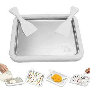 2026 NEW AT-HOME ROLLED ICE CREAM MAKER KIT - STAINLESS STEEL INSTANT FREEZE PLATE WITH, DIY HOMEMADE SORBET/FROZEN YOGURT, FUN FAMILY ACTIVITY