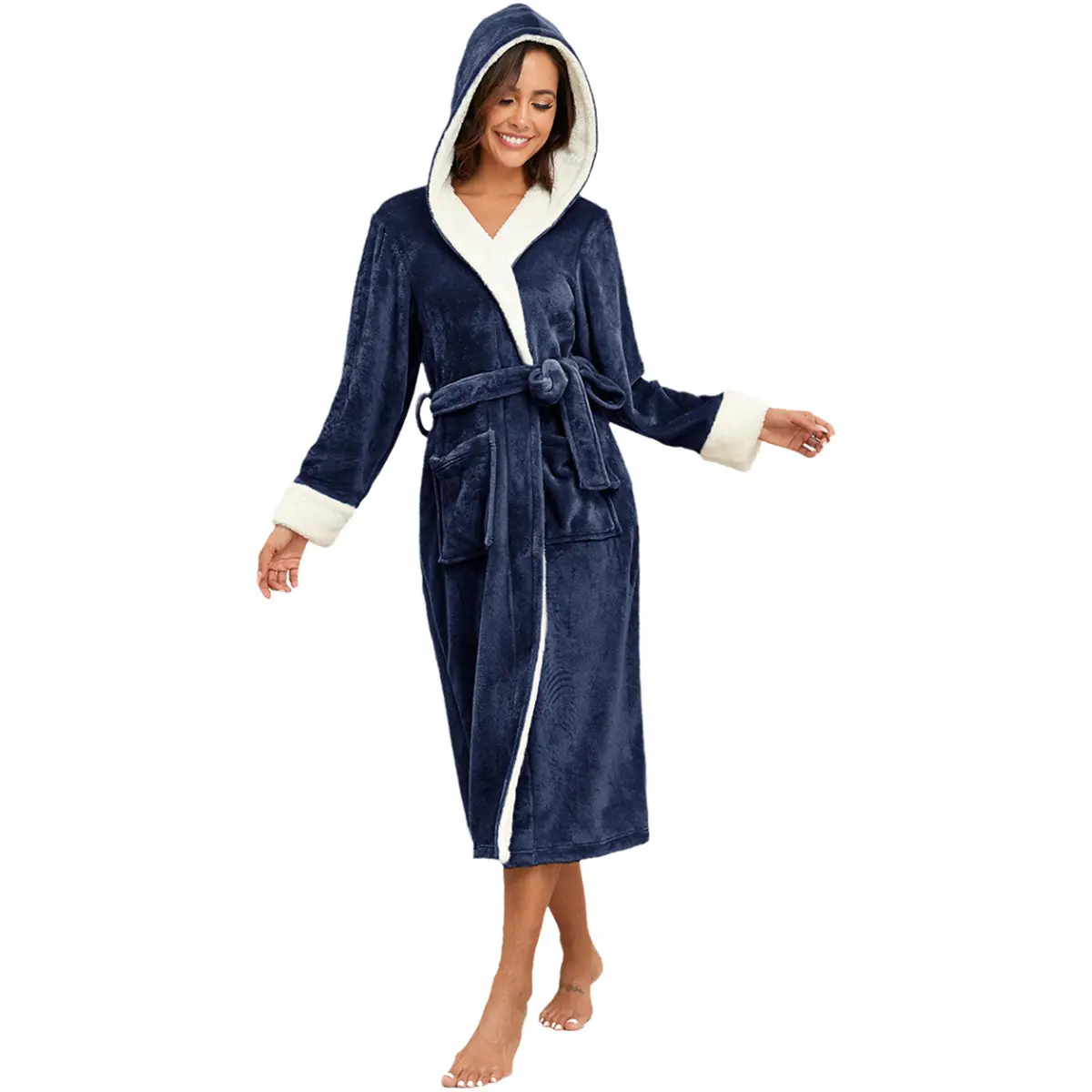 Hat robe color navy blue