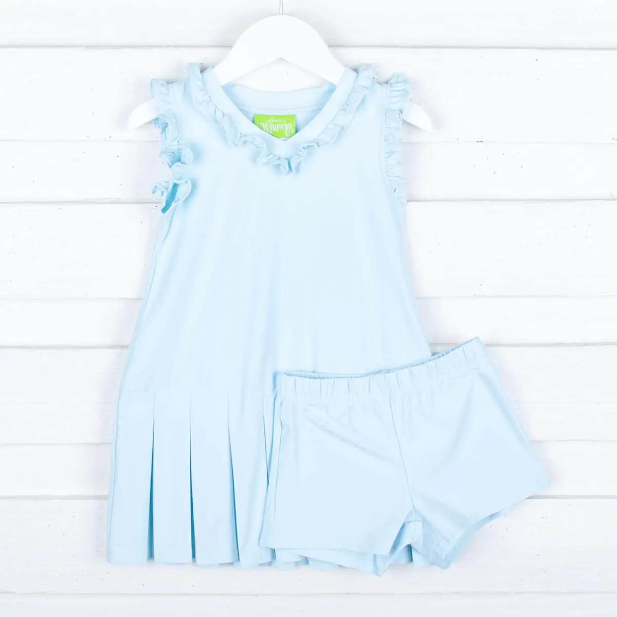 Light Blue Ruffle Tennis Dress - Sporty Girls Performance Fit