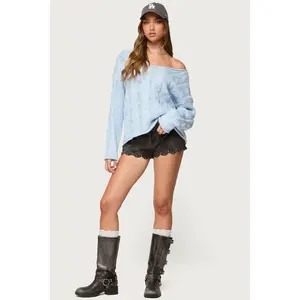Zarina Studded Faux Suede Shorts