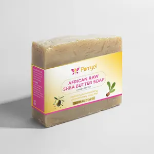 African Raw Shea Butter Soap (2 Bars) – Natural Moisturizing Bar for Dry & Sensitive Skin, Handmade, Organic Oils