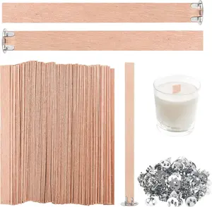 120 count Thickened  Candle Wicks, 5.1 X 0.5 X 0.06 Inches Naturally   Wicks for Candle Making. (60 Candle Sets)