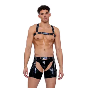 6505 - Pride Faux Leather Studded Harness