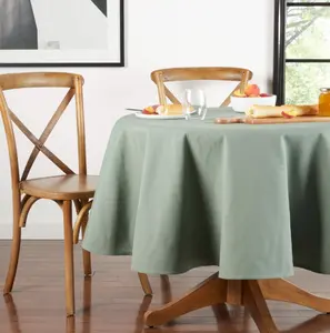 Yale Fabric Tablecloth Green 70 Round - Classic Design for Home Decor