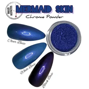 Mermaid Skin | Blue/Green/Purple Chameleon Chrome, Blue Chrome, Chameleon Powder, Chrome Powder for Nails