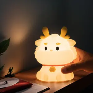 7 Color Cute Night Light for Kids, Changing BPA-Free Silicone Lamp with Touch Control, Eye Protection, Rechargeable Battery, Soft & Safe Nursery Lamp for Boys & Girls