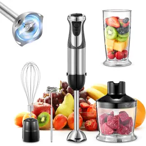 5-in-1 Hand Immersion Blender, 1000W Handheld, Copper  Stainless Steel  Stick, Mixing Beaker,  Processor, Whisk, Milk Frother for Smoothies Puree   (Black)