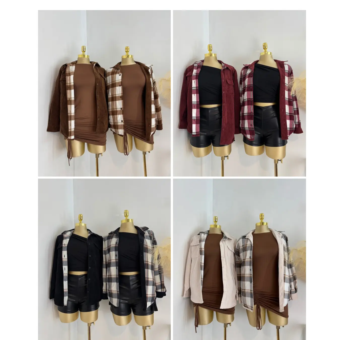 reversible jacket plaid - TikTok Shop