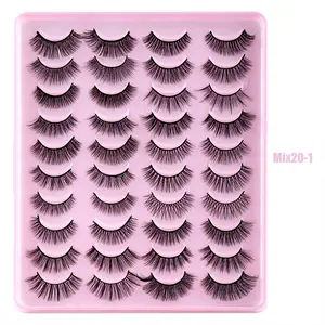 20 Pairs Lashes Wispy Eyelashes Cat Eye Faux Mink False Lashes Natural Look False Eyelashes Manga Lashes Strips 3D Volume Fake Eyelashes 4 Styles by Newcally luxe lashliftkit Makeup Synthetic