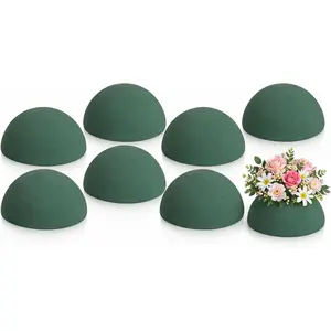 8 count Half Ball Floral Dry  Green Round  Block Dry Balls Large Flower Craft for Artificial  Bouquet Arrangement DIY Craft(3.54 x 1.77 Inches)