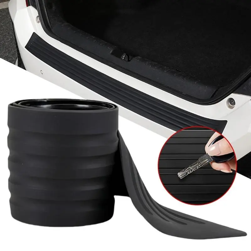 Black rubber rear trunk edge protection scratch protection cover pad for SUV rear bumper