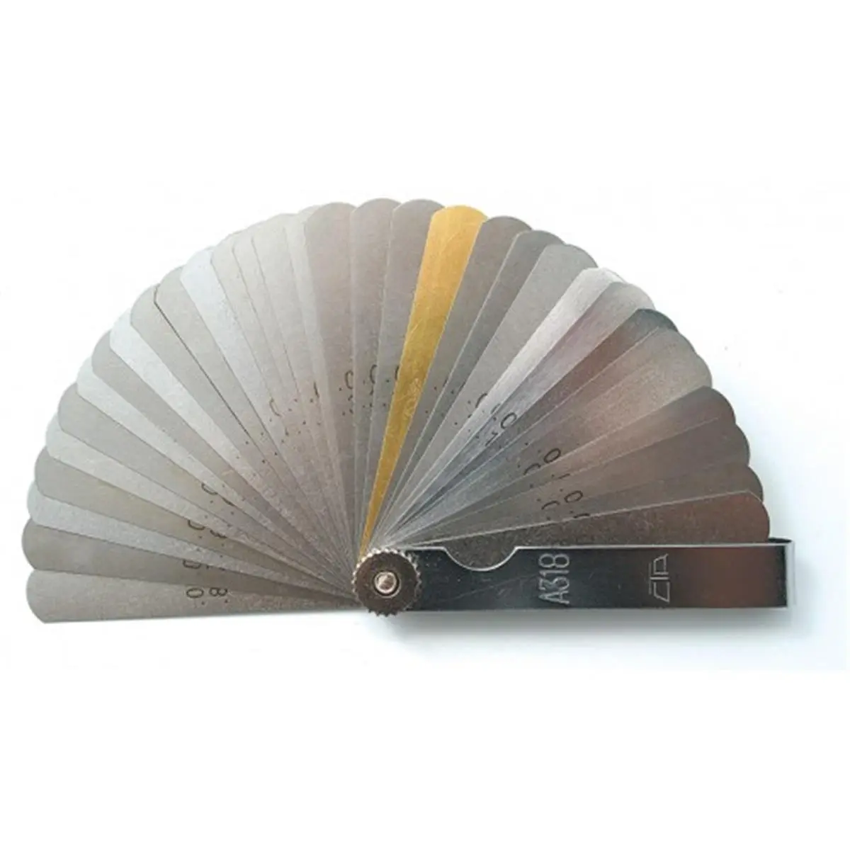 212 MAIN Brass Feeler Gauge Set - 32 4 in. Straight Brass Blades with Metric Markings, .0015 To .035 Range, Precision Width Measuring Instrument for Office & School Supplies, .032 To.035