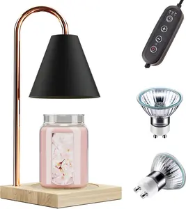 Eco-Friendly Electric Candle Warmer Lamp with Timer (Black)