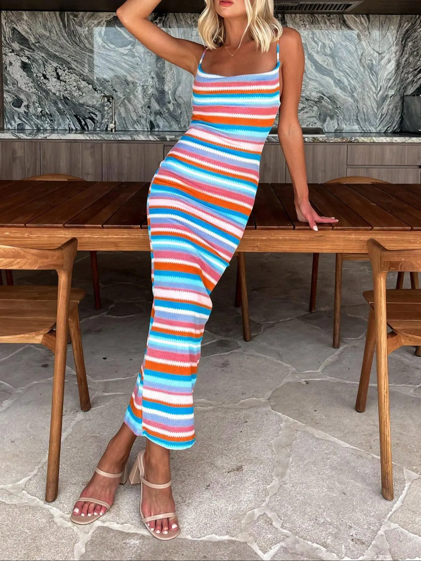 chinese dress ladies Chevron Print Maxi Dress