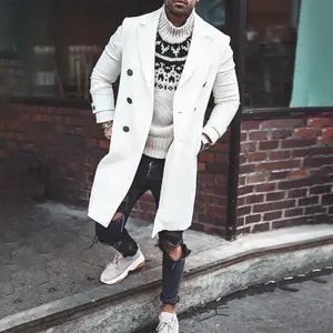 2021 Autumn Winter Wool Coat Men Woolen Trench Coat Wool Material Jacket