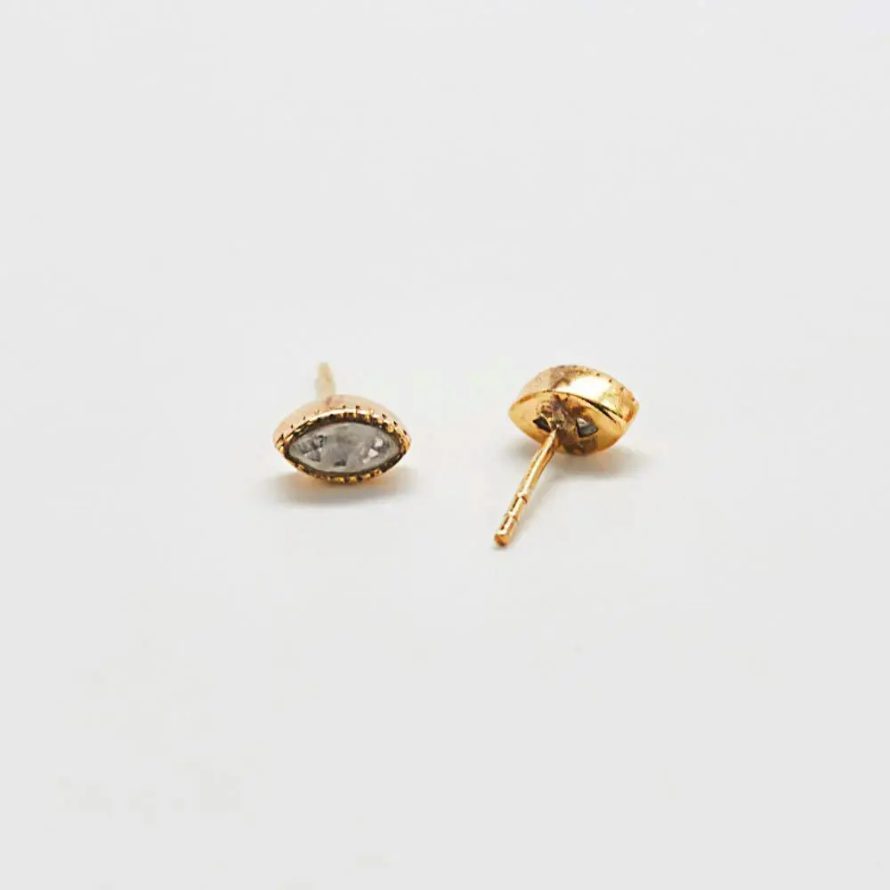 Rainbow Moonstone Teardrop Stud Earrings