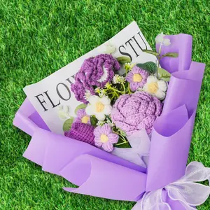 Crochet Carnation Flower Bouquet, Crochet Flowers, Wrapped Handmade Flower Bouquet, Crochet Bouquet, Mother's Day Bouquet, Gift for Mom