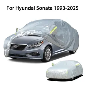 190T Car Cover, 1 Count Car Cover with Reflective Warning Strip, Sunproof & Heat Insulation & Dustproof Car Protection Car Cover for Hyundai Sonata 1993-2025