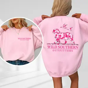 Pink Camo Boykin Wild Southern Outfitters Sweatshirt, Pink Camo Hunting Dog with Duck Sweatshirt, Perfect for Outdoorsmen and Waterfowl Hunters, Unisex Shirt for Adventure and Style