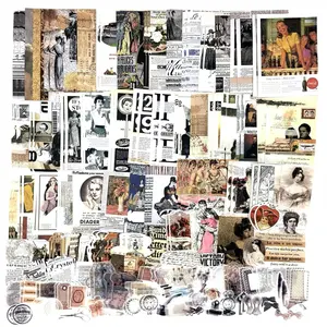 200 count  Ephemera Scrapbooking Supplies Pack for Journaling, Decoupage Paper Scrapbook Stickers Kit for  Junk Journal Planners Collage Craft Notebooks Album (Retro)