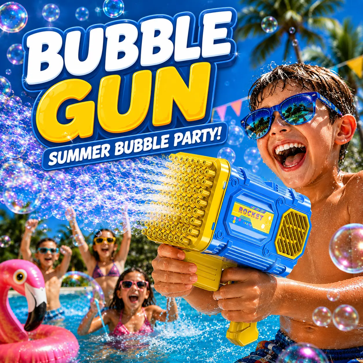 86 Hole Gatling Bubble Maker, 50000+ Bubbles/Min Bubble Blaster Machine with 4 LED Lights, Summer Toys Gifts for Outdoor Indoor Birthday Wedding Party Backyard