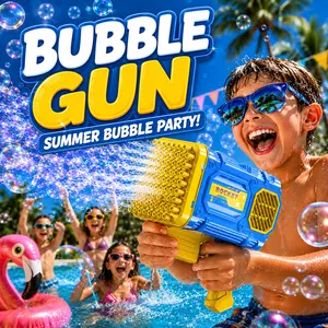 86 Hole Gatling Bubble Maker, 50000+ Bubbles/Min Bubble Blaster Machine with 4 LED Lights, Summer Toys Gifts for Outdoor Indoor Birthday Wedding Party Backyard