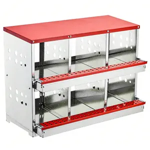 Heavy Duty Wall Mount Chicken Nesting Boxes Galvanized Steel 6-Hole Poultry Laying Boxes