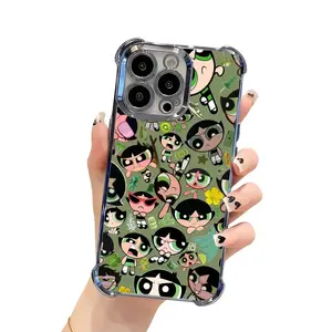 Buttercup P0w3rpuff Girls Collage Phone Case,Green Y2K Grunge Aesthetic durable phone Cover,for iPhone 17 16 15 14 13 12 11 8 7 for Samsung Series,Shockproof Protective design phone case,trending phone Cover,perfect gift for girl