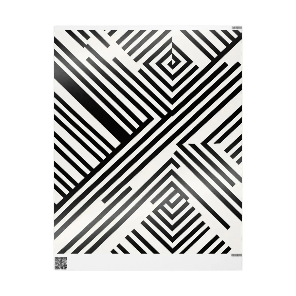 Gift Wrap Sheets, Monochrome Diagonal Striped Design, Modern Black and White Wrapping Paper, Geometric Pattern, Holiday Gift Wrap Rolls,